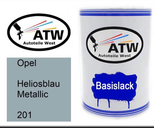 Opel, Heliosblau Metallic, 201: 500ml Lackdose, von ATW Autoteile West.